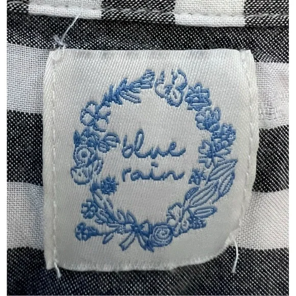 Blue Rain Grey and White striped V neck Blouse - Picture 2 of 4